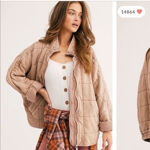 Free People Quilted Dolman - Champagne Diamond